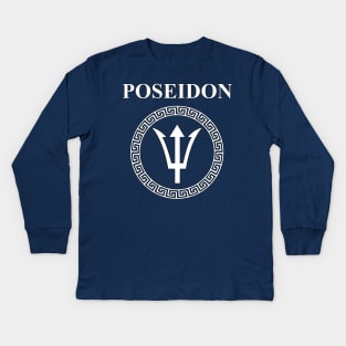 Poseidon Ancient Greek God Kids Long Sleeve T-Shirt